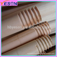 Wooden broom handle with greek thread